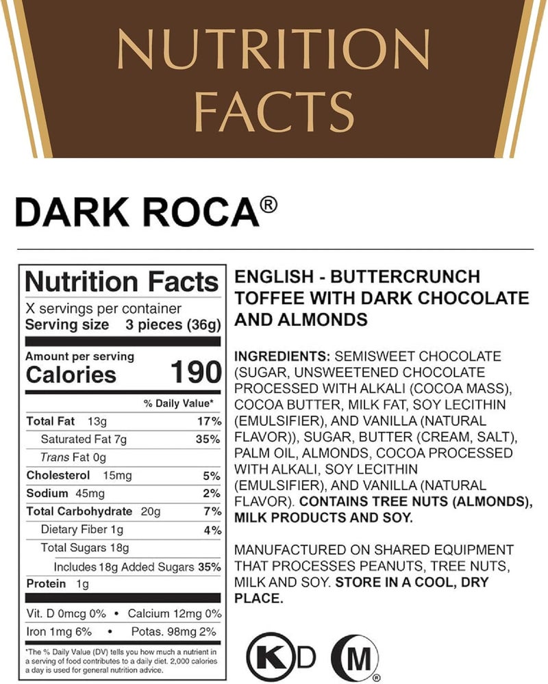 Roca Brown & Haley Dark Roca Almond Buttercrunch Toffee with Dark Chocolate, 10 Ounces - Image 3